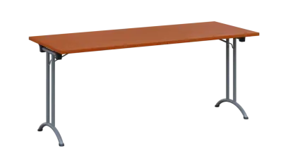 SLA 180 lak skládací jednací stůl 1800x700, deska 25 mm, podnož stříbrný lak, deska třešeň šumavská